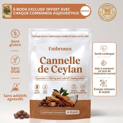 Cannelle de Ceylan Embrunes — 7 200 mg à l'huile MCT