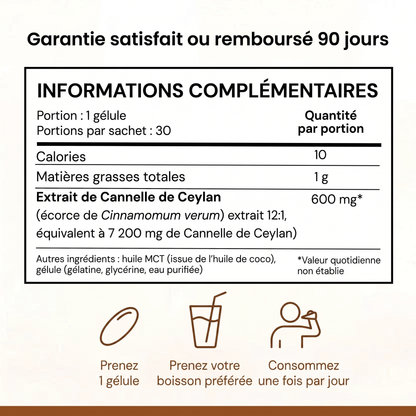 Cannelle de Ceylan Embrunes — 7 200 mg à l'huile MCT