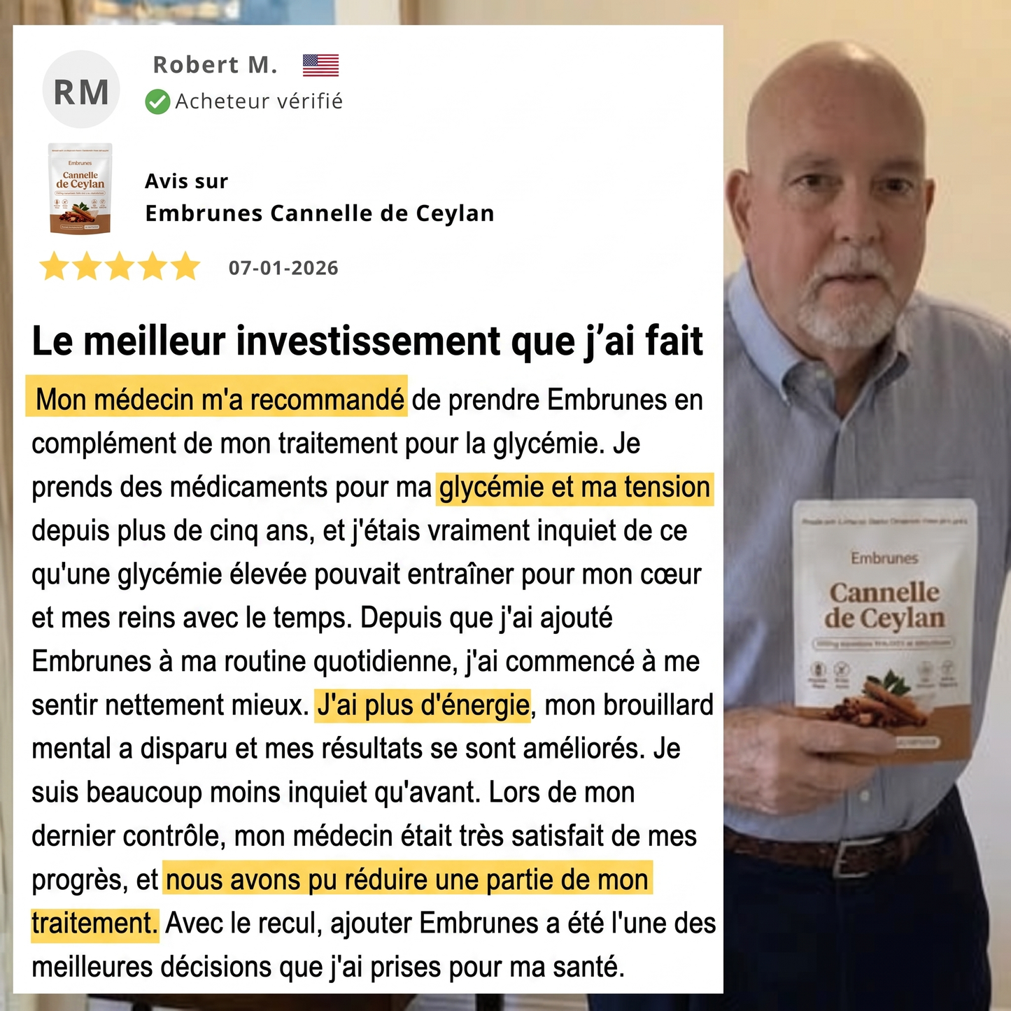 Cannelle de Ceylan Embrunes — 7 200 mg à l'huile MCT